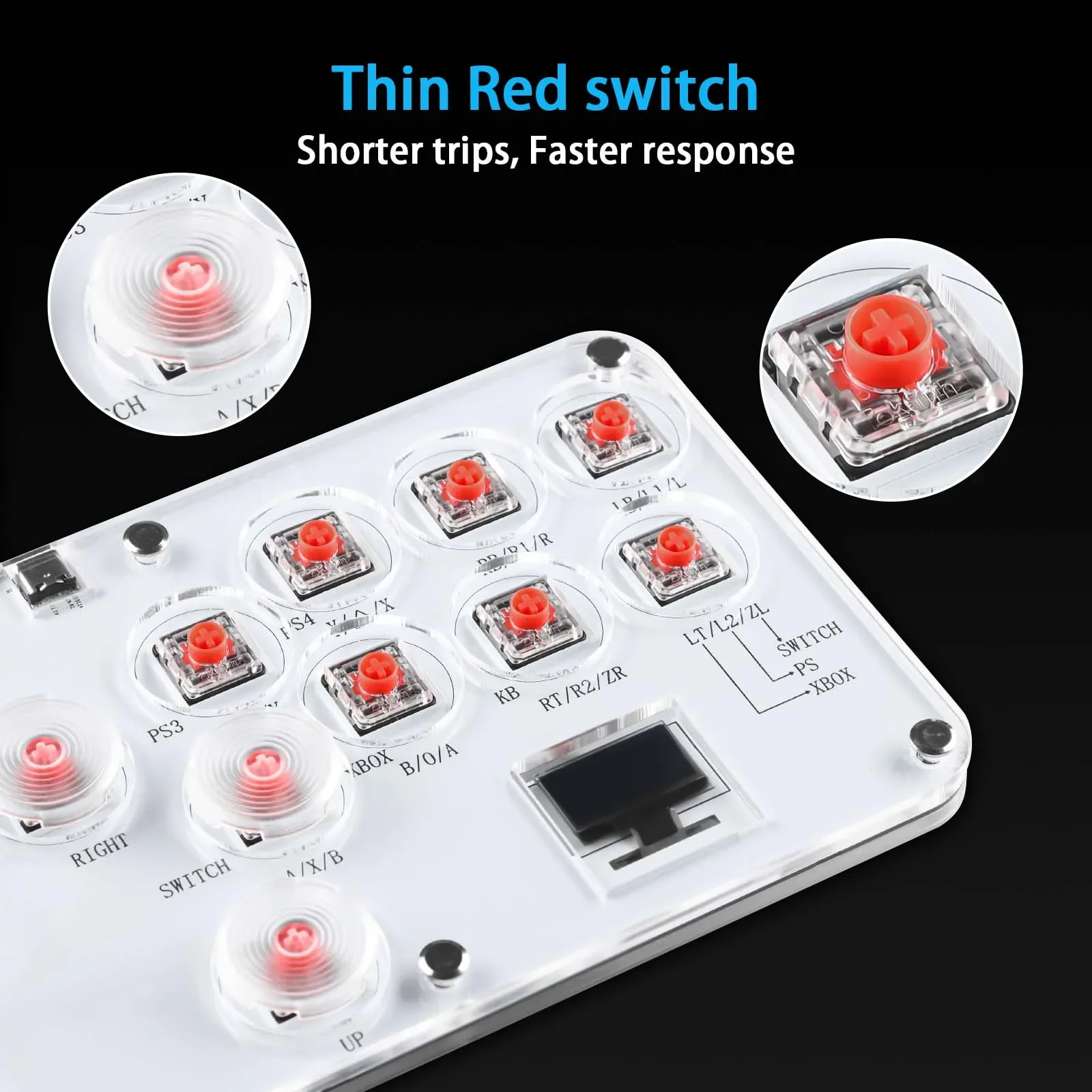 Arcade Fight Stick Hitbox Leverless - Tastiera Arcade Fightstick a 12 tasti