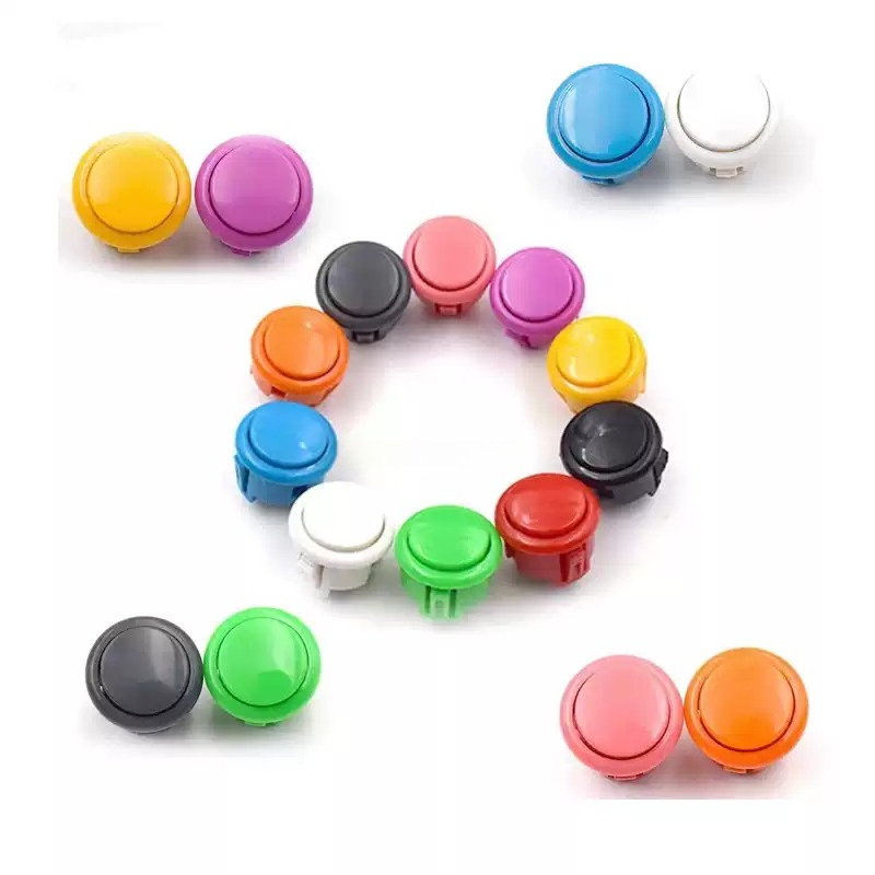 Arcade Buttons 24Mm 30Mm Snap In - 10 Pezzi di Pulsanti Arcade Stile