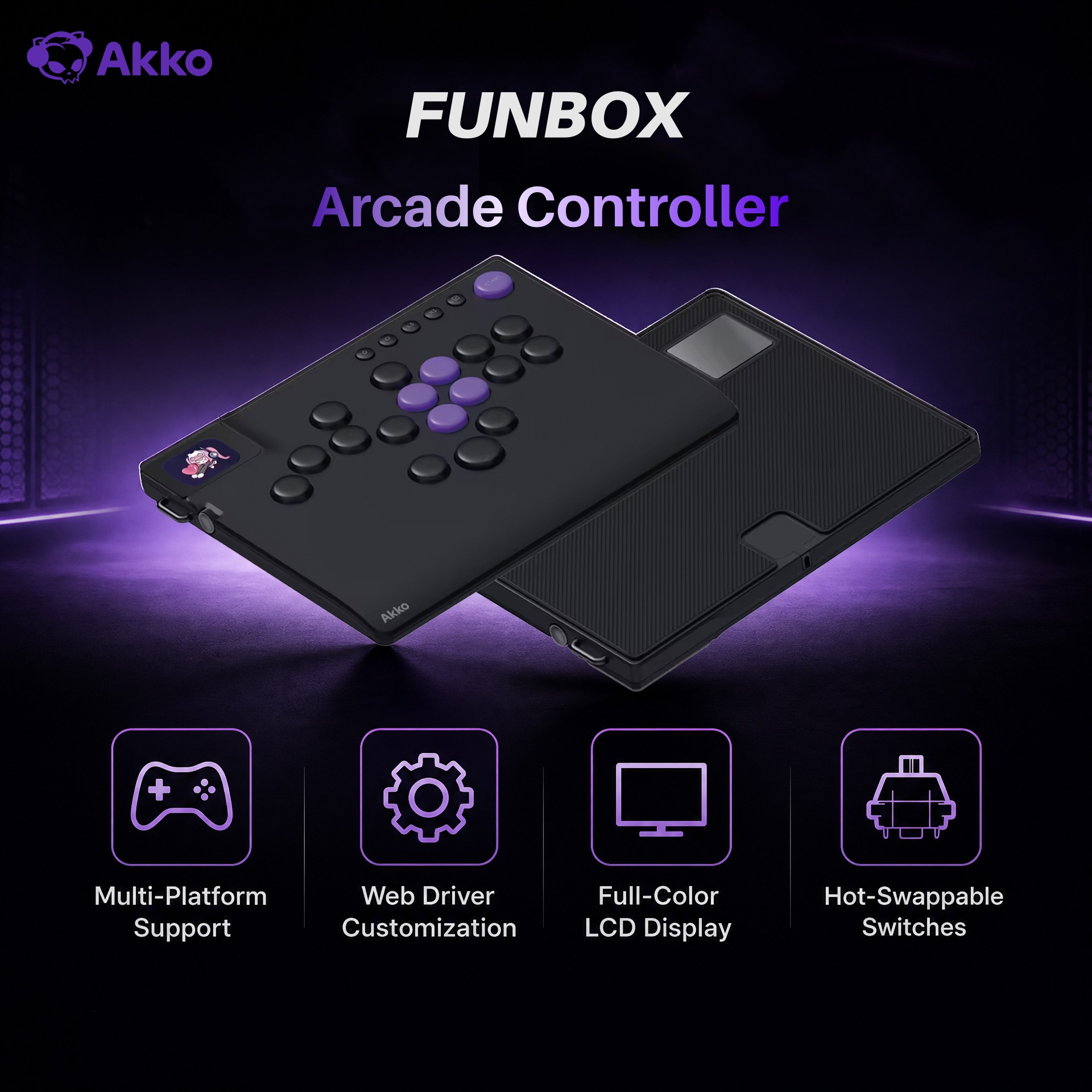 Arcade Fight Stick Hitbox Leverless - Controller Arcade Magnetico Senza Leve Akko