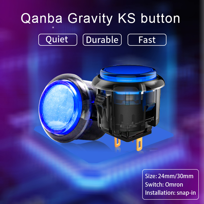 Arcade Buttons 24Mm 30Mm Snap In - Pulsanti Arcade QANBA Gravity KS con