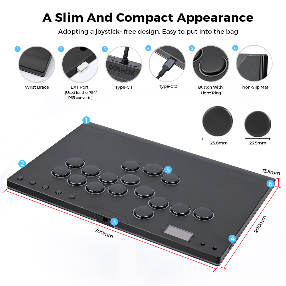 Controller Arcade Haute42 M Ge - Arcade Fight Stick Hitbox Leverless recensione e prezzo